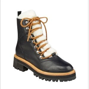 NWT** MARC FISHER LTD IZZIE LUGSOLE ANKLE BOOT BLACK SIZE 8.5